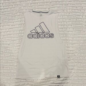 Women’s Adidas White Logo Muscle Tee